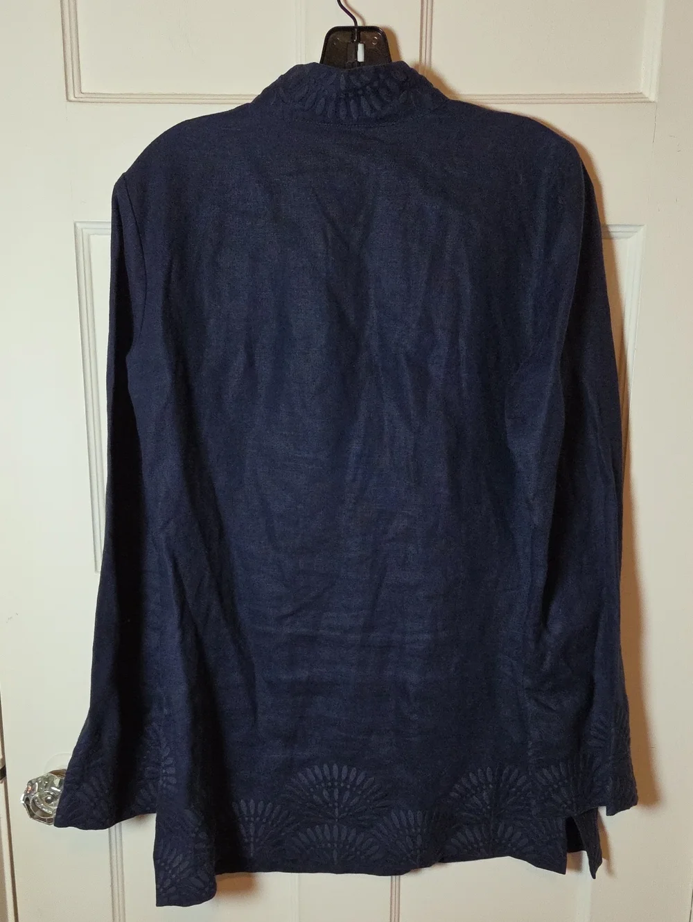 Tory Burch Linen Tory Tunic In Tonal Navy Size 6